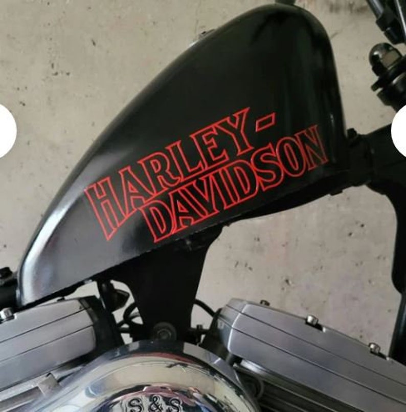 2x Harley Davidson Gas Fuel Tank Decals Stickers Size Etsy