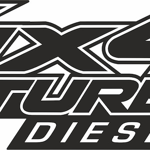 May include: Black and white graphic design with the text "4x4 Turbo Diesel".