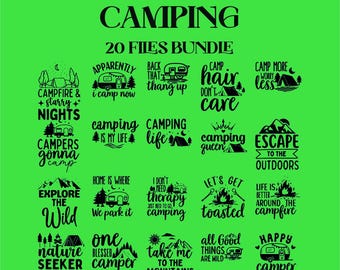 Camping SVG Bundle | Outdoor Adventure Cut Files, Nature Designs