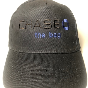 CHASE die Tasche lustige dunkelblaue Farbe Trucker Baseballmütze Mütze handgemachte Stickerei.