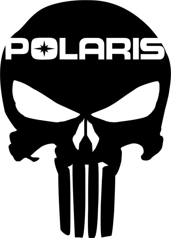 2x Polaris Punisher Skull Stickers Decals Vinyl Window Snowmobile Bumper Pc  Laptop Graphics 