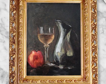 Apple Wine Still Life Print – Signed Giclée Kitchen Wall Art