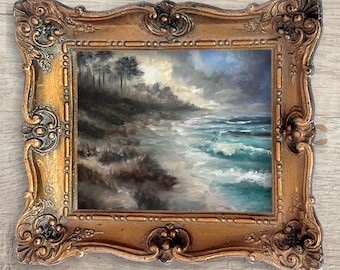 Florida Beachscape   Oil Painting Art Print: Coastal Impressionism Signed by Artist