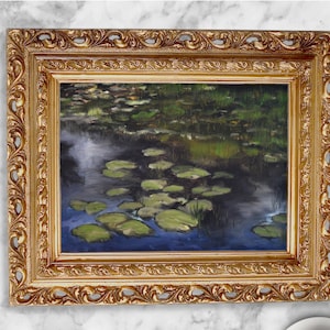 Lily Pads Art Print: Impressionistic Water Lily Painting, Unframed