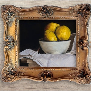 Lemon Still Life Art Print: Impressionist Kitchen Wall Art