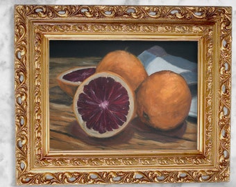 Blood Orange Still Life Print – Moody Kitchen Giclée, Signed