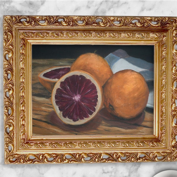 Orange Art Print, Fruit Oil Painting Print, Giclée Art Print, Unframed Print, Minimalist Painting Print, Painting Print