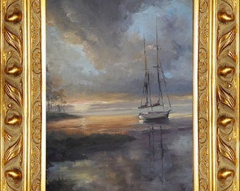 Sailboat Oil Painting Art Print: Sailboat Decor Signed by Artist