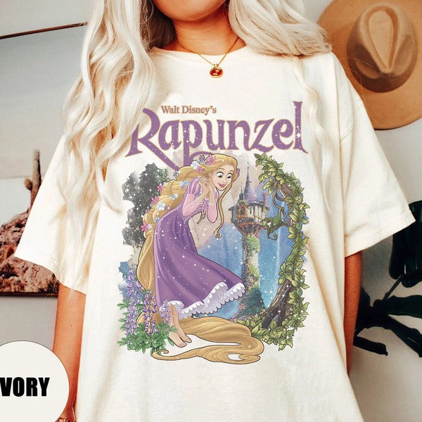 Retro Rapunzel Tangled Comfort Colors Shirt, Floral Rapunzel Shirt, WDW Disney Princess Shirt, Disneyworld Shirt, Tangled Lanterns Shirt