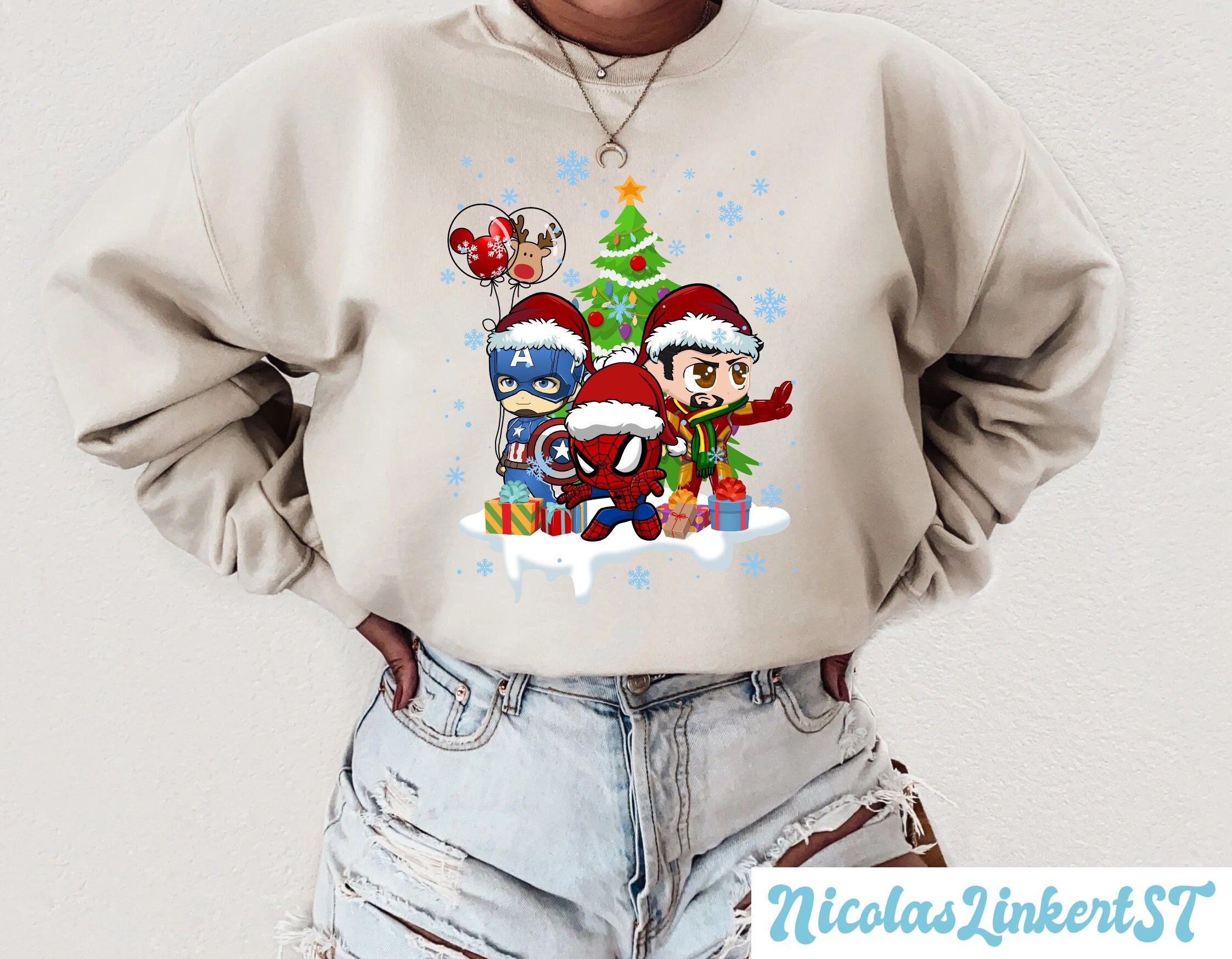 Discover Avengers Christmas Sweatshirt, Spiderman Christmas hoodie, Superhero Christmas Sweatshirts