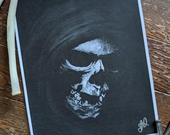 Reaper Print: Goth Nature Art Grim Reaper - Acrylic Painting Reproduction