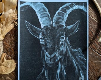Black Goat Print: Black Phillip Goth Wall Art - Acrylic Painting
