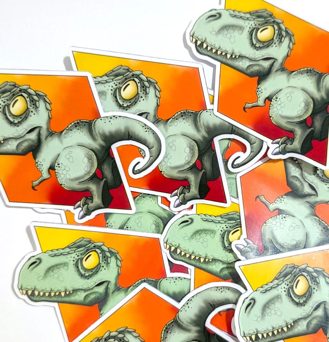 Rad Rax Dinosaur Sticker T-rex Dinosaur Sticker: Waterproof Vinyl Decal - Etsy