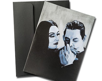 Addams Family Art Print Greeting Card: Gomez and Morticia