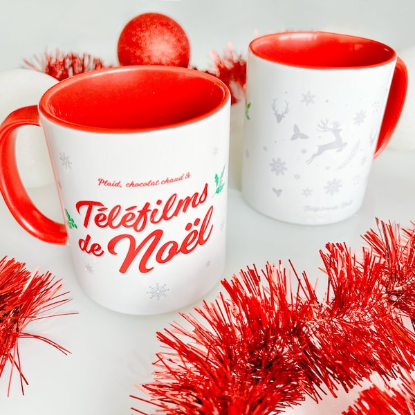 Tasse, mug en céramique rouge Téléfilms de Noël