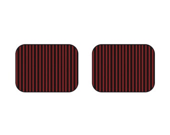 Red and black striped rear car mats 2pc