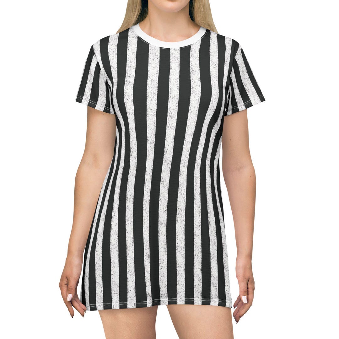 striped black and white t shirt dress Black And White Stripe T-Shirt Dress main image 0