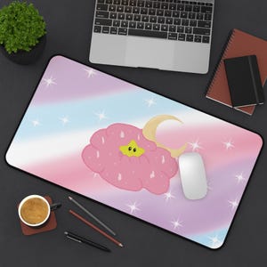 Pastel sleepy star desk mat