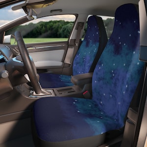 Blue nighttime sky front car seat covers