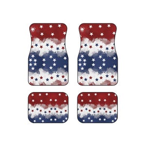 Patriotic USA stars and stripes design car mat set (limited time)