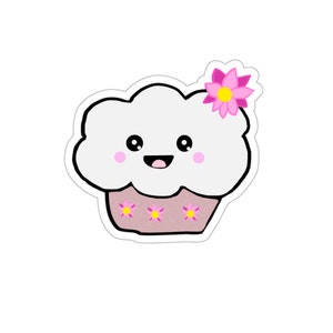 Kawaii Cupcake Sticker in rosa-gestanzte Sticker