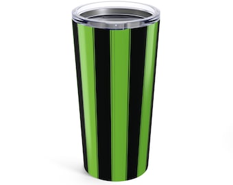Bold black and green striped 20oz Tumbler