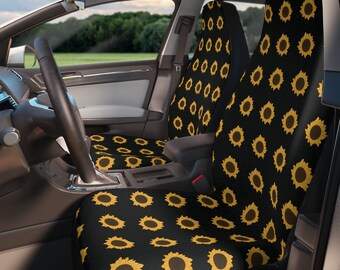 Yellow sunflower summer car seat covers