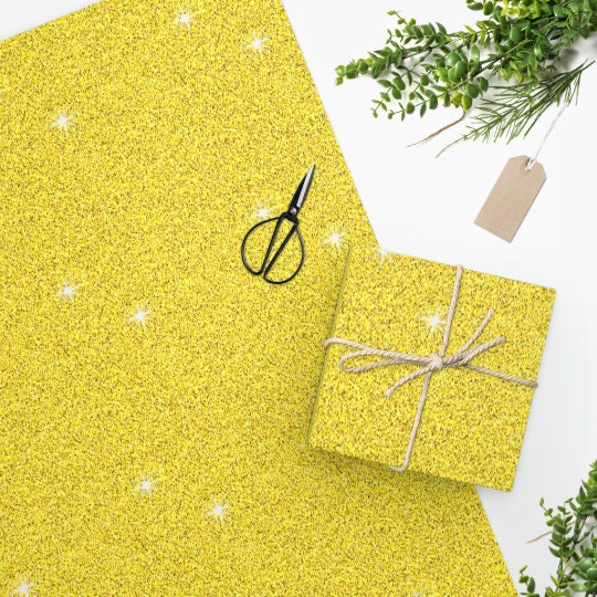 Lovely Congratulations Yellow Wedding Present Gift Wrapping Paper 2 Sheets  & tag