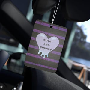 Purple heart oozing goth car air freshener
