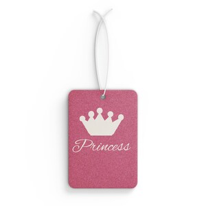 Pink glittering princess car air freshener