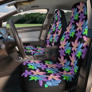 Tropical flowers car seat covers set
