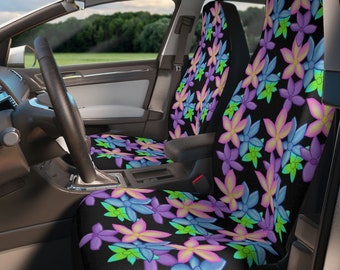 Set di coprisedili per auto con fiori tropicali