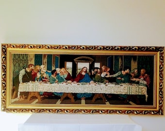 Wiehler Gobelin The Last Supper after Leonardo da Vinci 136 x 50 cm / 53.5&quot;x19.6&quot; 56 Colors, Tapestry, Needlepoint, Vintage