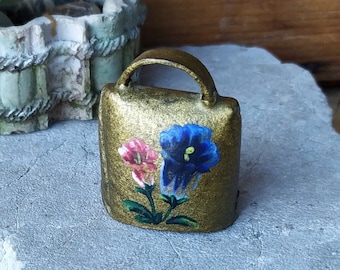 Vintage miniature handmade cow bell, souvenir from Slovenia