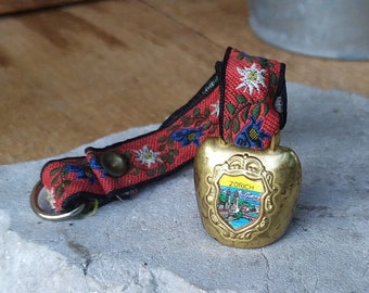 Vintage small cow bell, Zurich souvenir, brass alpine bell