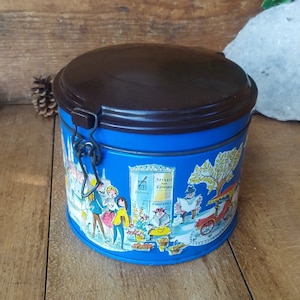 Vintage Hermet S.A. Berne Suisse round tin storage container