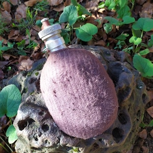 Vintage Aluminum Military Water Canteen, Army Flask in Wool Cover made in Hungary
