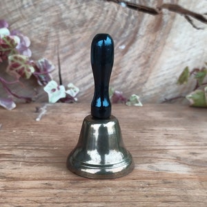 Vintage small dinner bell, miniature school bell, bell with handle