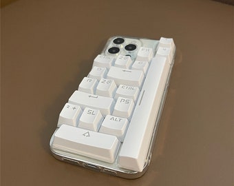 Keyboard Pattern Phone Case With Lanyard