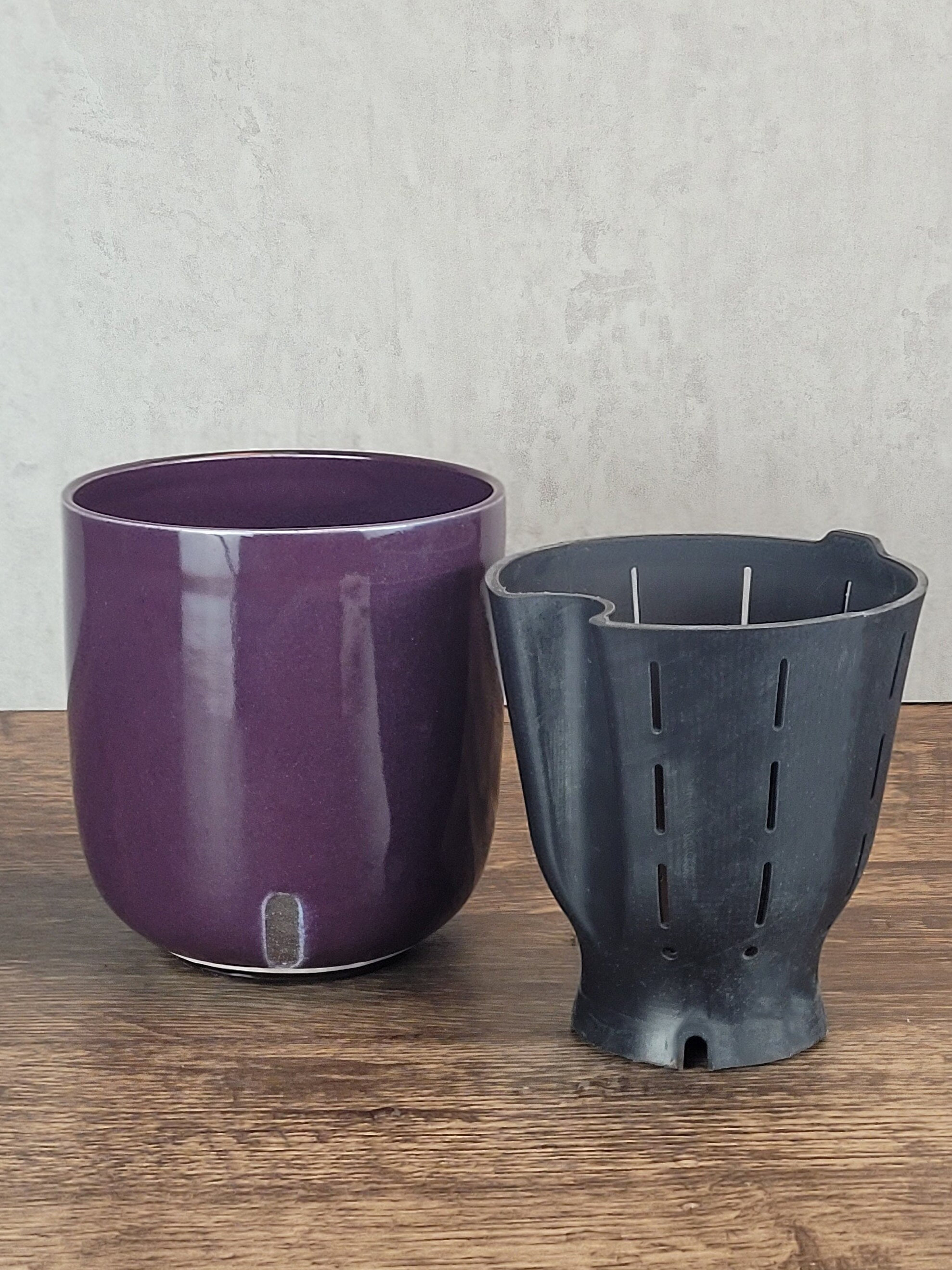 Purple Classic Indoor Ceramic Bottom Watering Plant Pot Etsy UK
