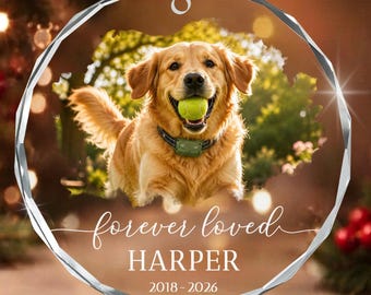 Custom Dog Christmas Memorial Ornament 2026, Forever Loved Ornament Keepsake for Pet Owner