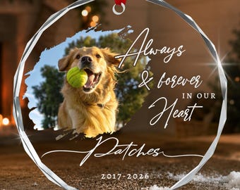Personalized Dog Memorial Photo Ornament: Pet Sympathy Gift