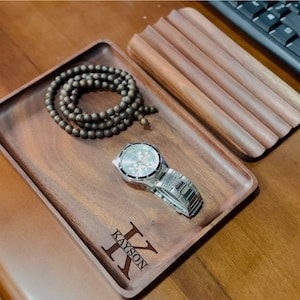 Herrendiener Tablett | Catch All benutzerdefinierte Tablett | Vatertagsgeschenk der Tochter | Schreibtisch Schublade Organizer | Geldbörse Fach | Geschenk für Ihn
