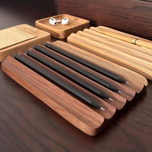 Porte-stylos en bois de noyer | porte-stylo pour écrivain, cadeau personnalisé pour journaliste, cadeaux de remerciement pour enseignant | Organisateur de tiroir cadeau