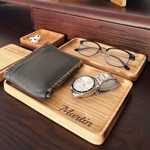 Bandeja para todo uso / Bandeja para valet para hombre / Bandeja para todo uso para hombre / Organizador de cajón de escritorio / Bandeja para billetera / Regalo único para él