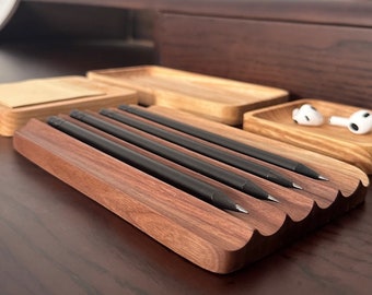 Pen Tray | Teacher Appreciation Gift | Wooden Pen Tray For Desk | Pen Holder For Desk Unique | Desk Drawer Organizer | Pencil Tray