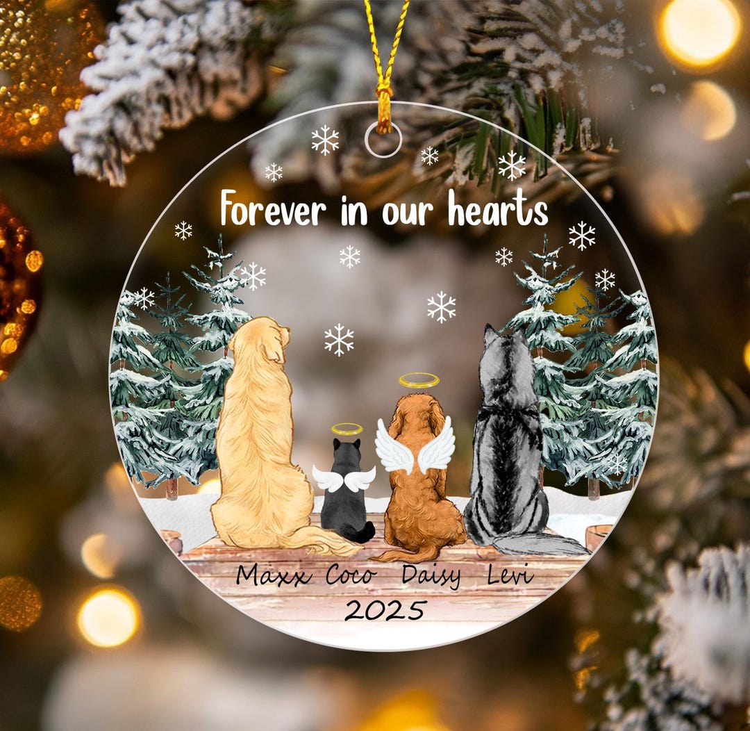 Personalized Pet Family Memorial Ornament 2025, Forever in Our Hearts ...