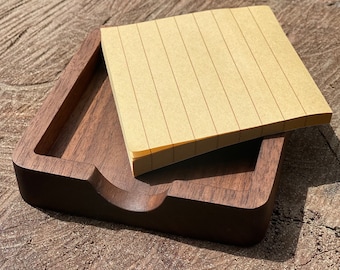 Personalisierter Holz Haftnotizhalter | Geschenk für Lehrer, Eiche oder Nussbaum