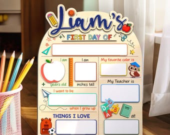 Custom First And Last Day School Sign, 1st Day of School Sign, Kindergarten 1st Day of School Sign, First Day of Kindergarten Sign