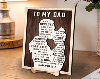 Personalized Fathers Day Gifts From Daughter, To My Dad From Daughter Wooden Sign, Dad And Daughter Gift, Fathers Day Wood Sign